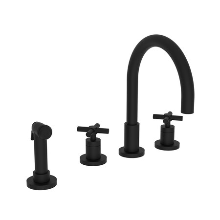 Newport Brass Kitchen Faucet With Side Spray in Flat Black 9911-56